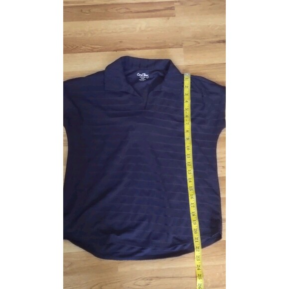 Coral Bay Women's Navy Blue Textured Golf Tennis Polo Size Petite Medium - Picture 6 of 6